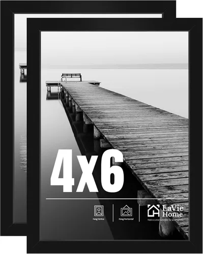Vista 33 de LaVie Home Paquete de 2 marcos de fotos 2x3, marco de exhibición 2 x 3, marco de 2x3 negro con plexiglás HD, marco de exhibición para vertical u