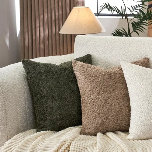 Vista 7 de MOROCO Juego de 2 fundas de almohada neutras de 20 x 20 pulgadas, fundas de almohada de felpilla texturizada, almohadas decorativas para sofá