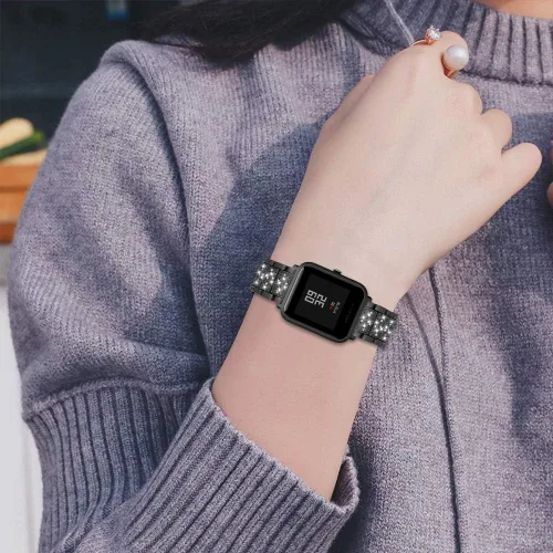 Vista 8 de FitTurn Bandas brillantes de joyería para Amazfit Bip 6/Bip 5 Band para mujeres y hombres, correa de metal de repuesto para Amazfit Bip 6