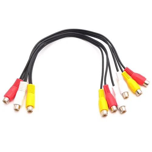 Vista 2 de 3RCA AV Audio Video Splitter Cable 1 en 2 Salida Reproductor de DVD Consola de juegos Proyector de TV externo Monitor Audio Video Adaptador