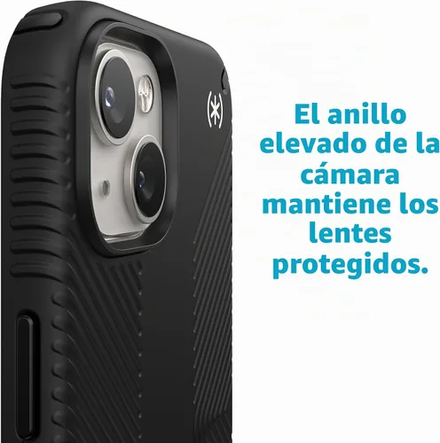 Vista 5 de Speck Presidio2 Grip MagSafe - Funda antideslizante para iPhone 14 Plus (negro/blanco)
