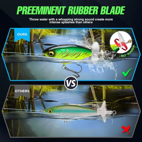 Vista 3 de PLUSINNO Señuelos de pesca de agua superior, 4 señuelos de pesca para lucioperca de trucha lucioperca lucioperca