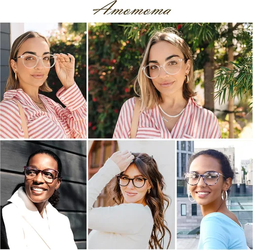 Vista 6 de AMOMOMA Round Reading Glasses for Women Readers AM6055