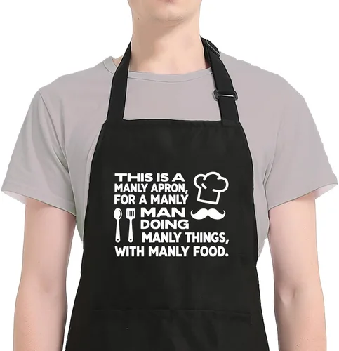 Vista 9 de Delantales divertidos para hombres, cocinar a la parrilla, regalos del día del padre para marido, papá, regalos de aniversario de cumpleaños para él