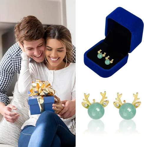 Vista 62 de Jade Earrings Studs,Green Jade Earrings for Women,925 Sterling Silver Earrings Studs for Sensitive Ears,Handmade Jade Earrings for Birthday
