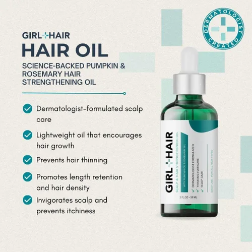 Vista 3 de GIRL+HAIR Juego de cuidado del cuero cabelludo ACV enjuague capilar + aceite para el cuero cabelludo y el cabello Vinagre de sidra de manzana