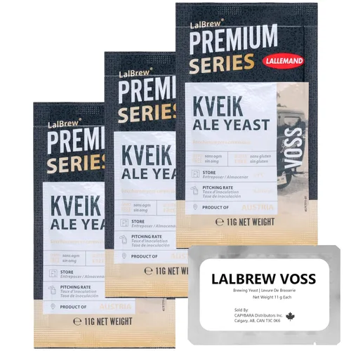 Vista 5 de LalBrew VOSS Kveik Brewing Levadura (paquete de 2) - Levadura Kveik Ale - Hacer cerveza en casa - 0.39 oz Sachets - Saccharomyces cerevisiae