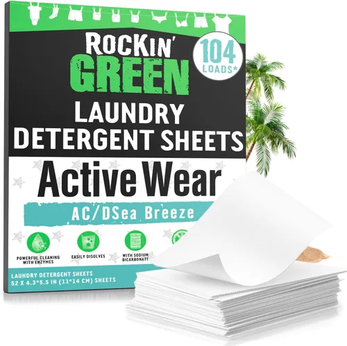 Vista 10 de Rockin' Green Detergente para Ropa, A Base de Plantas, Detergente en Polvo Totalmente Natural para Ropa, Vegano y Biodegradable Combate Olores
