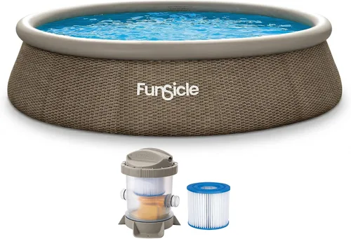 Vista 7 de Funsicle Quickset Designer - Piscina redonda sobre el suelo de 10 x 30 pulgadas, con bomba de filtro FiltraBoost de 400 GPH, cartucho de filtro tipo