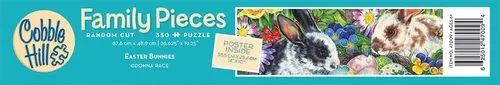 Vista 6 de Cobble Hill Family Piece's 350 Puzzle – Conejitos de Pascua – Póster de muestra incluido