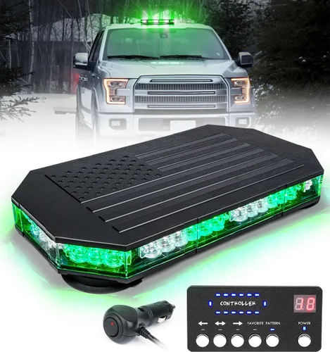 Vista 9 de LUMENIX - Barra de luces estroboscópicas LED de 42 luces ámbar para techo, montaje magnético, luz de advertencia de emergencia, tráfico intermitente