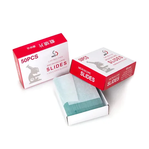 Vista 2 de Paquete de 100 diapositivas para microscopio de laboratorio, diapositivas de vidrio de 1mm-1.2mm de espesor para microscopio, bordes de vidrio