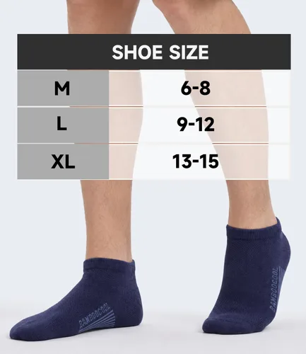 Vista 19 de BAMBOO COOL Calcetines atléticos de tobillo para hombre con acolchado y absorción de humedad, calcetines de malla para correr de corte bajo