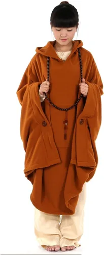 Vista 2 de KATUO meditación budista capa con capucha mujeres hombres traje oversize