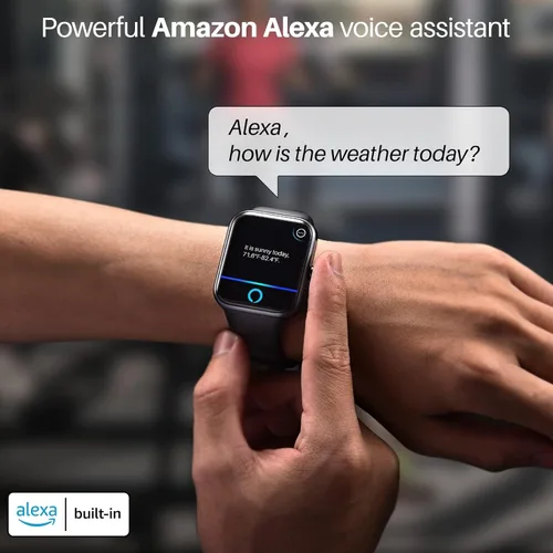 Vista 2 de TOZO S2 - Reloj inteligente Alexa integrado con monitor de actividad física y frecuencia cardíaca y oxígeno en sangre, monitor de sueño, pantalla
