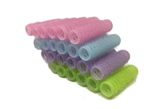 Vista 8 de Paquete de 24 mini rodillos pequeños para el cabello, con ventilación y agarre automático (azul)