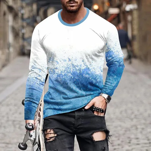 Vista 2 de 3D Printed Graphics Hoodies for Men Novelty Pullover Fashion Long Sleeve Sport Sweatshirt Slim Fit Athletic Blouse