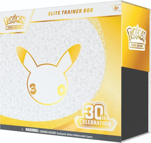 Vista 2 de Pokémon TCG: 30th Celebration Elite Trainer Box (1 tarjeta promocional de arte completo, 9 paquetes de refuerzo y accesorios premium)