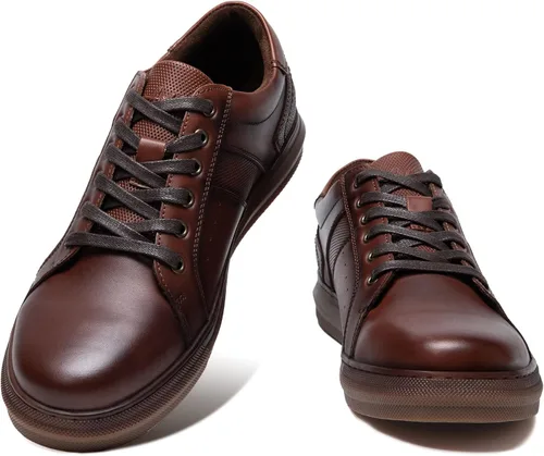 Vista 9 de Zapatos deportivos Oxford casuales para hombre, zapatos Oxford de cuero elegantes para caminar, para comodidad diaria, trabajo y ocio