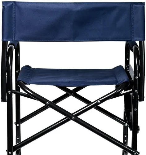 Vista 7 de Dura-Tech Silla plegable de directores con mesa, color azul marino, cómoda y duradera, capacidad de peso de 250 libras, mesa auxiliar plegable