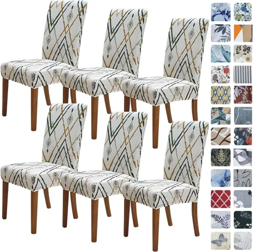 Vista 15 de SPRINGRICO Juego de 4 fundas para sillas de comedor, fundas elásticas para sillas de comedor, de elastano lavables, fundas para sillas Parsons