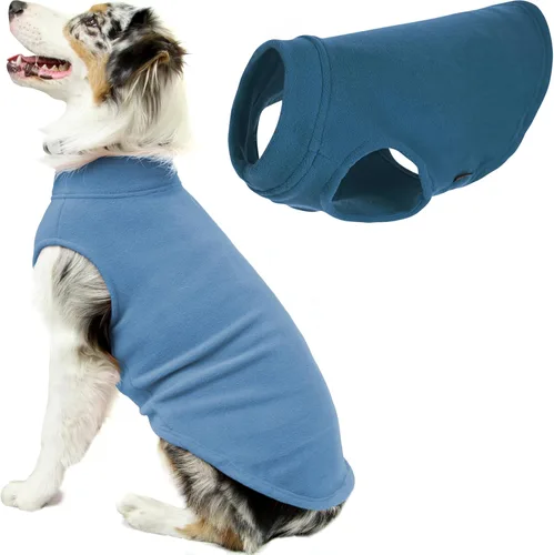 Vista 48 de Gooby - Chaleco de Vellón Elástico, Chaleco de Vellón Tipo Pullover Chaqueta Suéter para Perros, Azul Argyle, Extra Pequeño