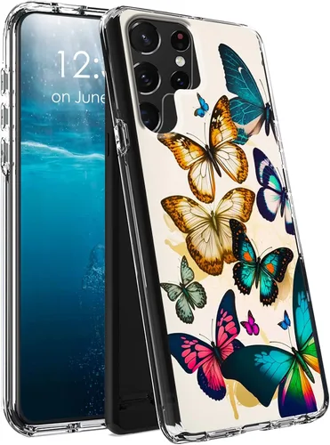 Vista 18 de Funda para Samsung Galaxy S23 Ultra Galaxy S23 Ultra Clear Case Dual Layer Transparente Soft TPU Hard PC Funda a prueba de golpes