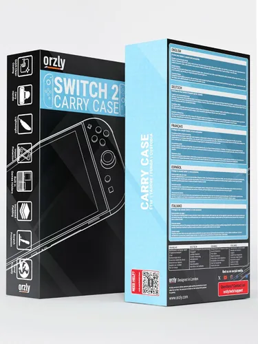 Vista 3 de Orzly Case for Nintendo Switch 2 Hard Shell Travel Carry Case with Screen Padding, Game Cards & microSD Slots with Zipped & Open Pockets for