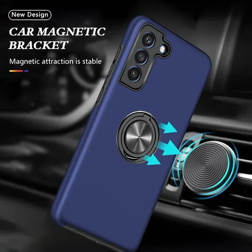 Vista 5 de Funda para Galaxy S21, S21 con protector de pantalla de TPU flexible autorreparable, 2 unidades, grado militar, doble a prueba de golpes, funda
