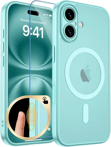 Vista 431 de zapica Funda magnética para iPhone Air, con protector de pantalla de vidrio templado, compatible con MagSafe, translúcida mate, a prueba de golpes