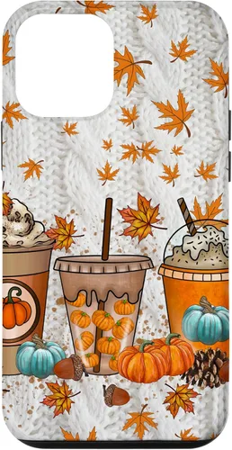 Vista 16 de iPhone 16 Thanksgiving Autumn Leaves Pumpkin Spice Knitted Print Phone Case