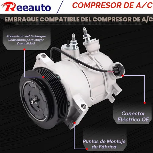 Vista 2 de 55111610AA Aire Acondicionado A/C Compresor Embrague Compatible para Je-ep Compass Patriot Calibre AC Compresor L4 1.8L 2.0L 2.4L Reemplazar