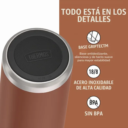 Vista 4 de THERMOS ICON SERIES - Botella de agua con tapa superior de rosca, 40 onzas, sillín - Botella de agua de acero inoxidable aislada al vacío con tapa