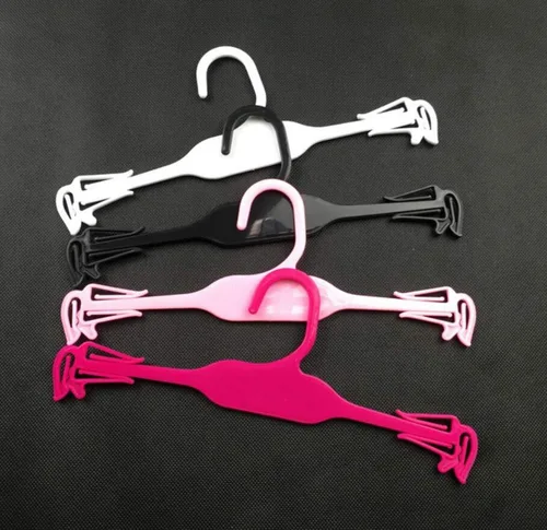 Vista 4 de WellieSTR Perchas de plástico elegantes, ideales para sujetadores, bragas, ropa interior, 10 pulgadas (paquete de 50, rosa)