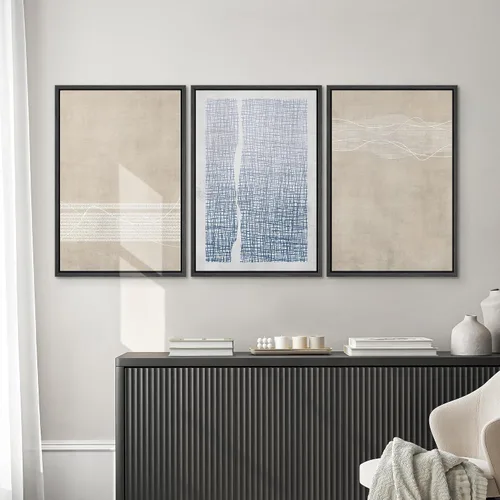 Vista 194 de SIGNWIN Lienzo enmarcado para pared, juego de arte neutro de bosque brumoso, ilustraciones en tono tierra, arte moderno, decorativo, bohemio