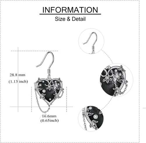 Vista 7 de Conjuntos de joyas góticas para mujer, plata de ley 925, emo gótico, regalos de Halloween para mujer