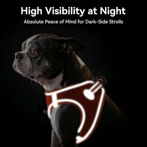 Vista 52 de Joytale Arnés para Perros Pequeños, Chaleco de Malla Transpirable Step-in, Arneses Acolchados Suaves Reflectantes para Gatos y Perros Cachorros