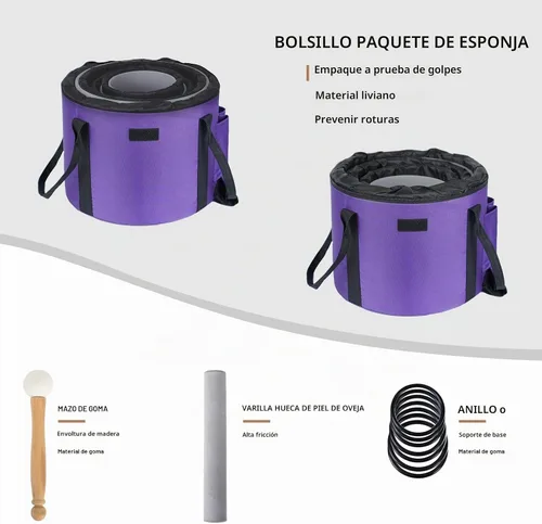 Vista 6 de Leize Chakra Tuned - Juego de 7 cuencos de cristal de cuarzo de 6 a 12 pulgadas con fundas de transporte resistentes y mazos de cuenco para cantar