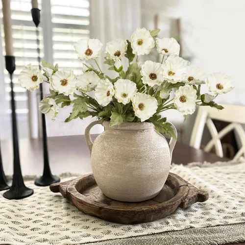 Vista 5 de Melorca&Guilla Flores artificiales, flores sintéticas para jarrón, arreglos florales de imitación, decoración de ramos de boda, centros de mesa