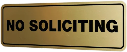 Vista 26 de Estándar No Soliciting Door/Wall Sign - Negro - Pequeño