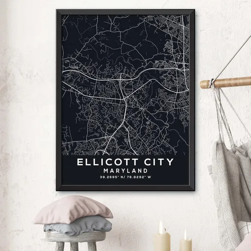 Vista 3 de Map of Ellicott City, Maryland, Evening (8x10)