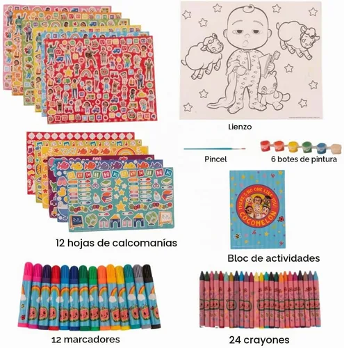 Vista 2 de Innovative Designs Cocomelon - Set de pintura y actividades creativas con lienzo para colorear para niños, más de 1000 piezas
