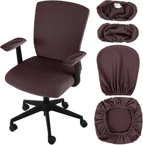 Vista 16 de Tallew Juego de 4 Fundas para Silla de Oficina, Fundas Universales Elásticas para Computadora, Fundas Estiras para Asiento de Silla, Fundas