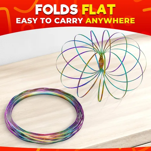 Vista 9 de 2 piezas de anillo de flujo giratorio de anillo de juguete de brazo – 5.1 pulgadas de color – Juguete de flujo de ansiedad cambiante con una