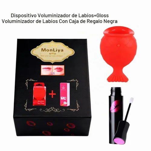 Vista 4 de Dispositivo de relleno de labios+juego de brillo para labios, kit de herramientas de relleno de labios en forma de pez, potenciador de labios