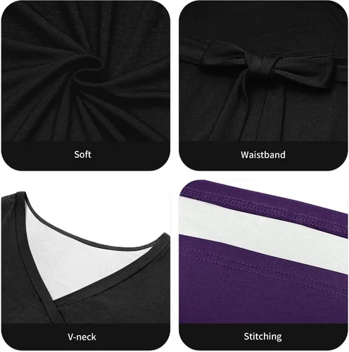 Vista 5 de Runwind Vestidos de talla grande para mujer, vestido largo degradado, manga 34 con cinturón