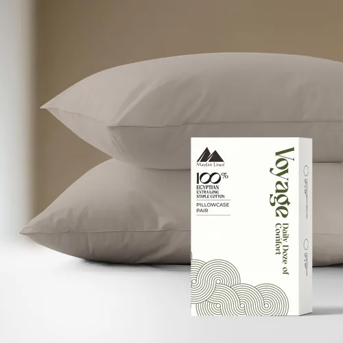 Vista 17 de Mayfair Linen Voyage Collection - Juego de 4 fundas de almohada de algodón egipcio de lujo de la serie 600, color blanco, suaves, refrescantes