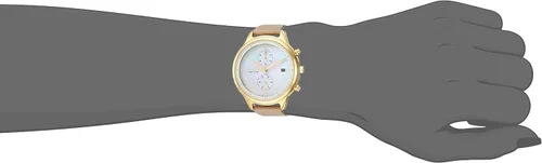 Vista 2 de Citizen Eco-Drive Chandler Chronograph Reloj para mujer, acero inoxidable con correa de piel vegana, casual, camello (Modelo FB2002-08D), Oro