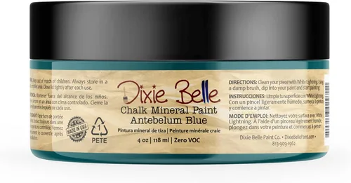 Vista 15 de Pintura para muebles con acabado de tiza Dixie Belle Paint Company - Amatista (4oz) - Pintura mineral de tiza chic púrpura profundo mate