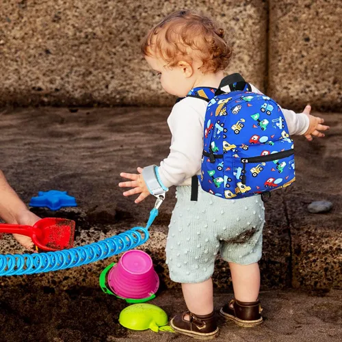 Vista 6 de Accmor Mochila para niños pequeños con correa, lindas mochilas para niños con eslabón de muñeca antipérdida, mini mochila para bebé, arnés